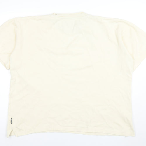 Boston Crew Men's Beige Cotton Crew Neck Short Sleeve T-Shirt Size L