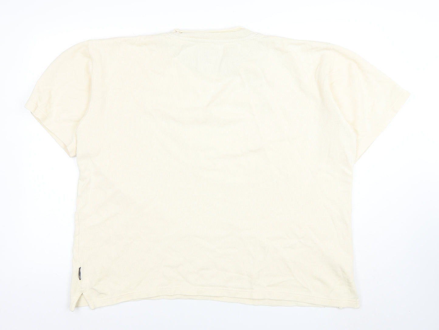 Boston Crew Men's Beige Cotton Crew Neck Short Sleeve T-Shirt Size L