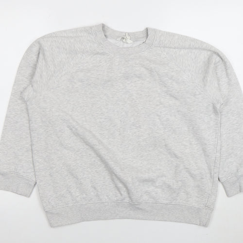 H&M Womens Grey Cotton Blend Crew Neck Long Sleeve Sweatshirt Size S