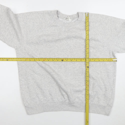 H&M Womens Grey Cotton Blend Crew Neck Long Sleeve Sweatshirt Size S