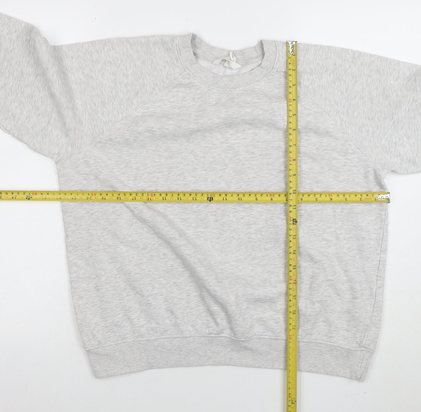 H&M Womens Grey Cotton Blend Crew Neck Long Sleeve Sweatshirt Size S