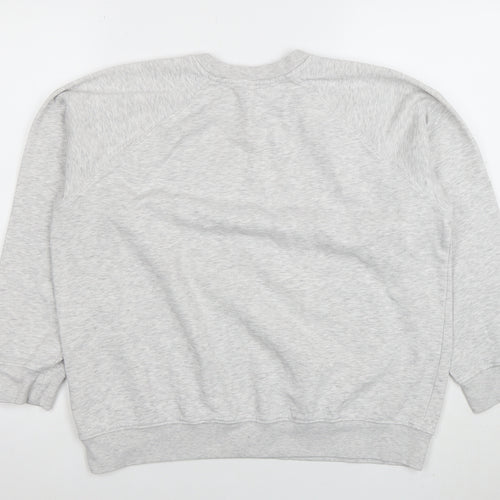 H&M Womens Grey Cotton Blend Crew Neck Long Sleeve Sweatshirt Size S