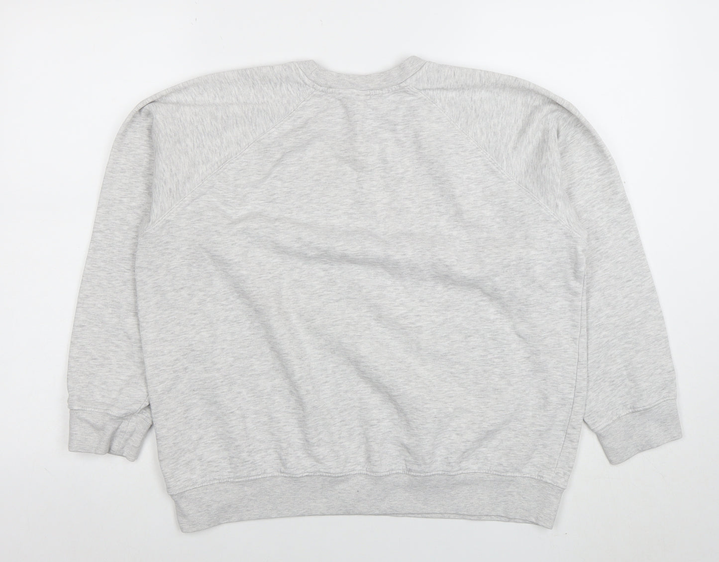 H&M Womens Grey Cotton Blend Crew Neck Long Sleeve Sweatshirt Size S