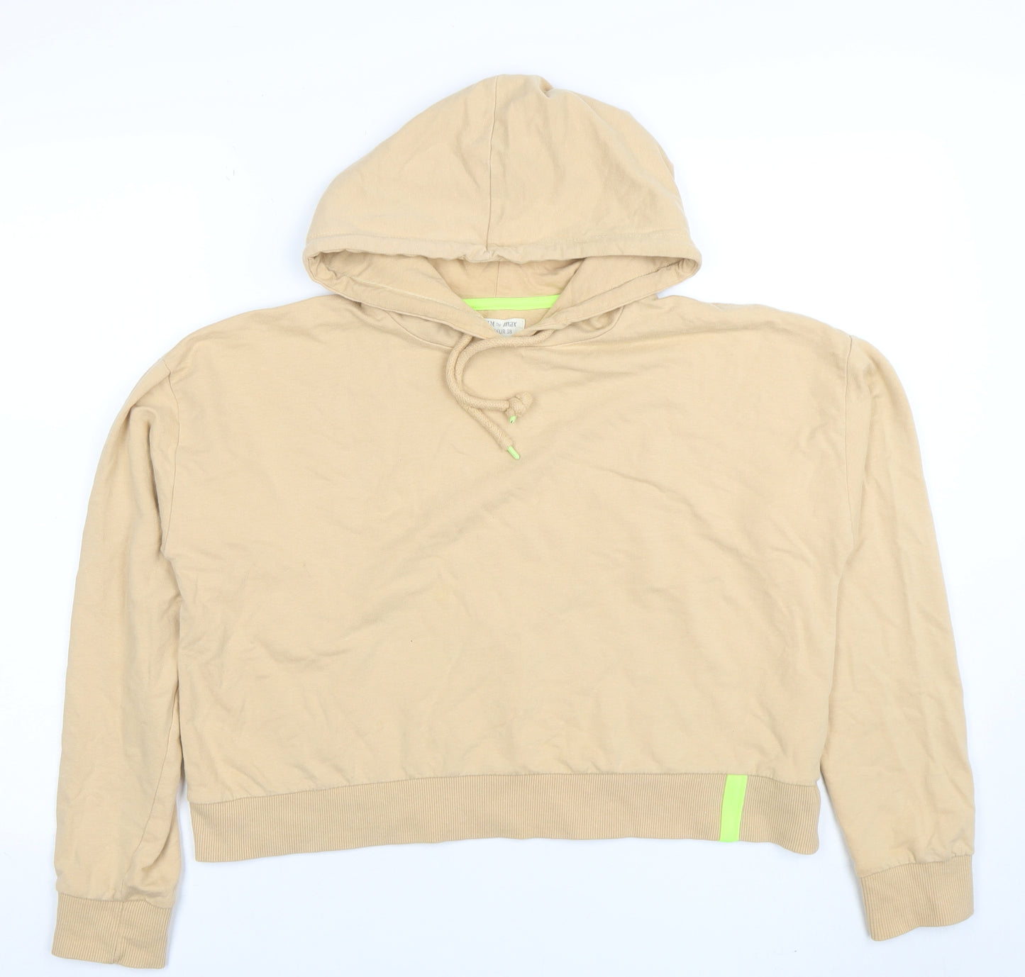 Denim by Max Women Beige Hooded Pullover Hoodie UK 12