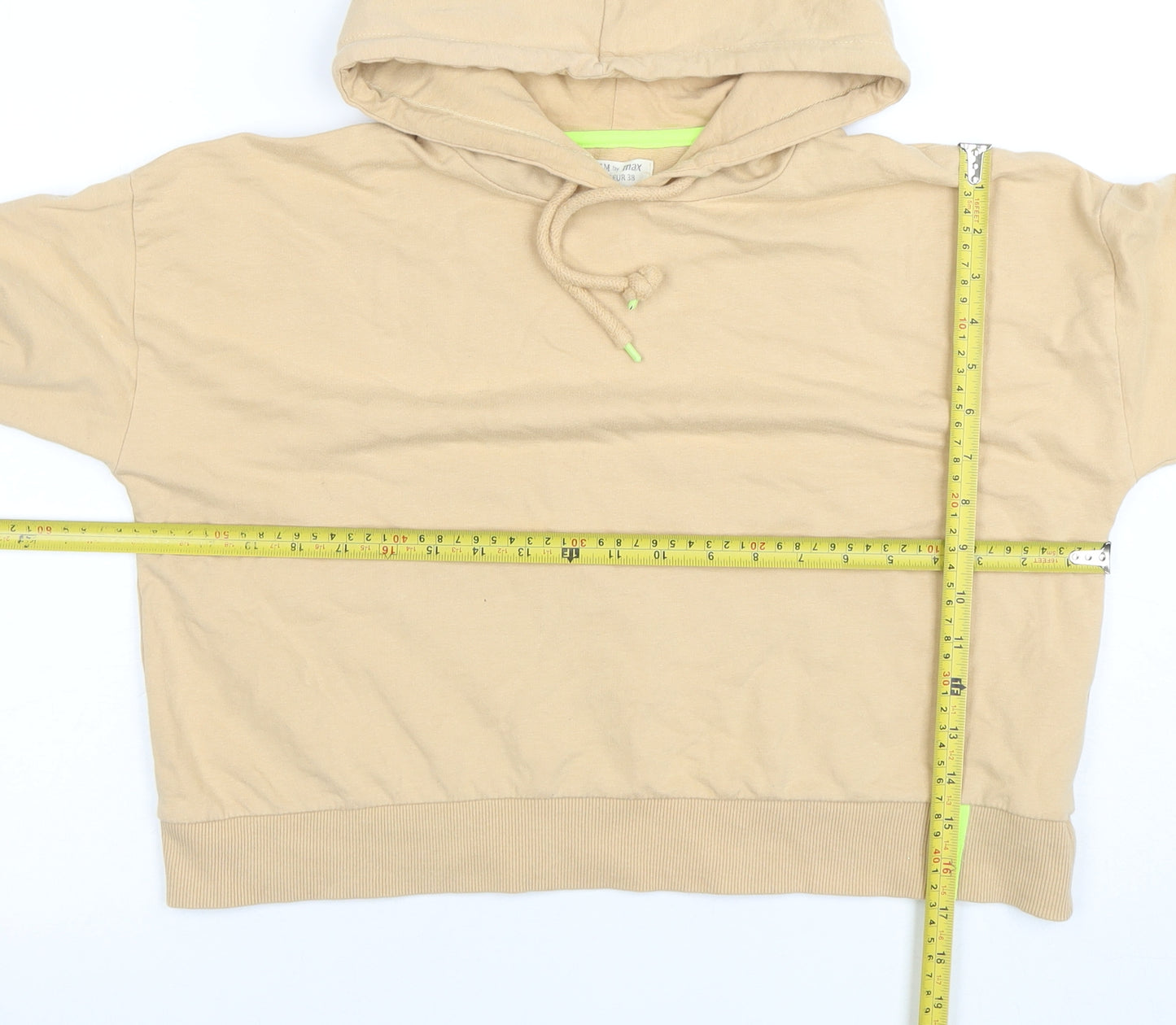 Denim by Max Women Beige Hooded Pullover Hoodie UK 12
