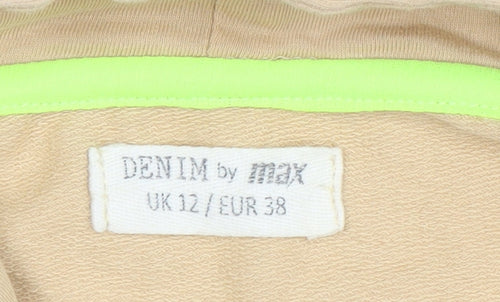 Denim by Max Women Beige Hooded Pullover Hoodie UK 12