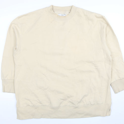 Next Men’s Beige XL Pullover Sweatshirt Long Sleeve Crew Neck