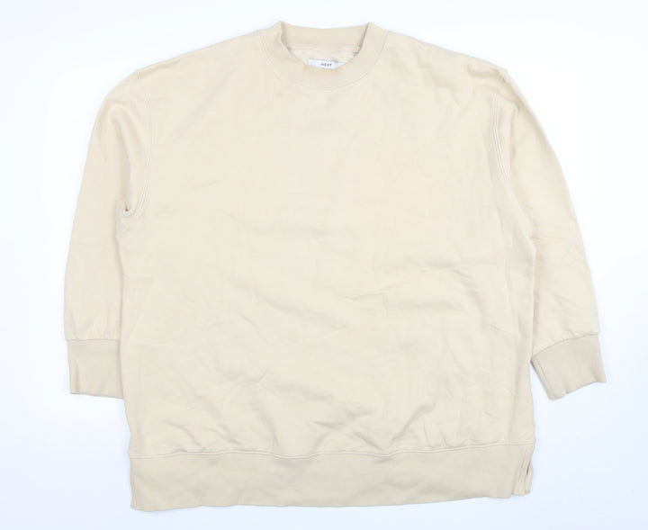 Next Men’s Beige XL Pullover Sweatshirt Long Sleeve Crew Neck