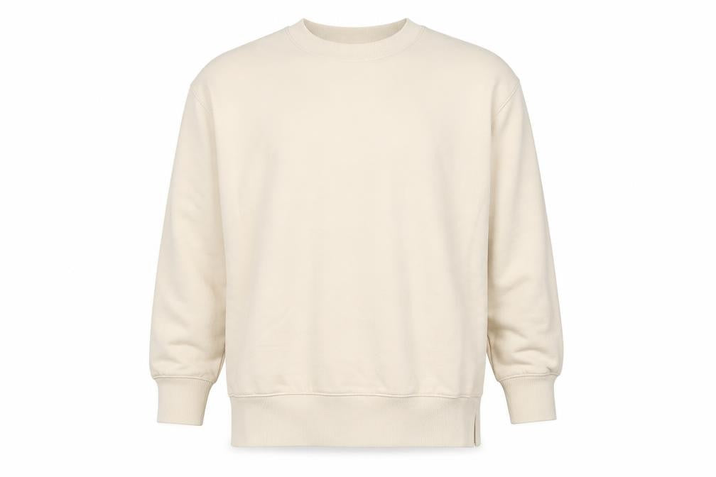 Front view of Next Men’s Beige XL Pullover Sweatshirt Long Sleeve Crew Neck