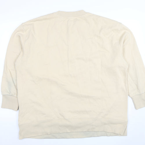 Next Men’s Beige XL Pullover Sweatshirt Long Sleeve Crew Neck