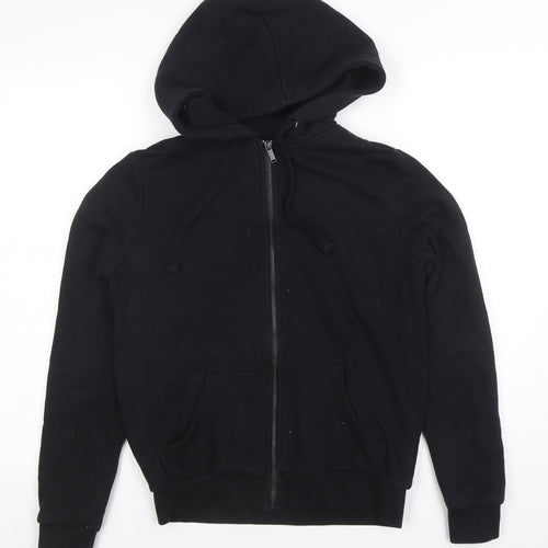 BASIC Women's Black XS Full Zip Hoodie Cotton Blend Casual