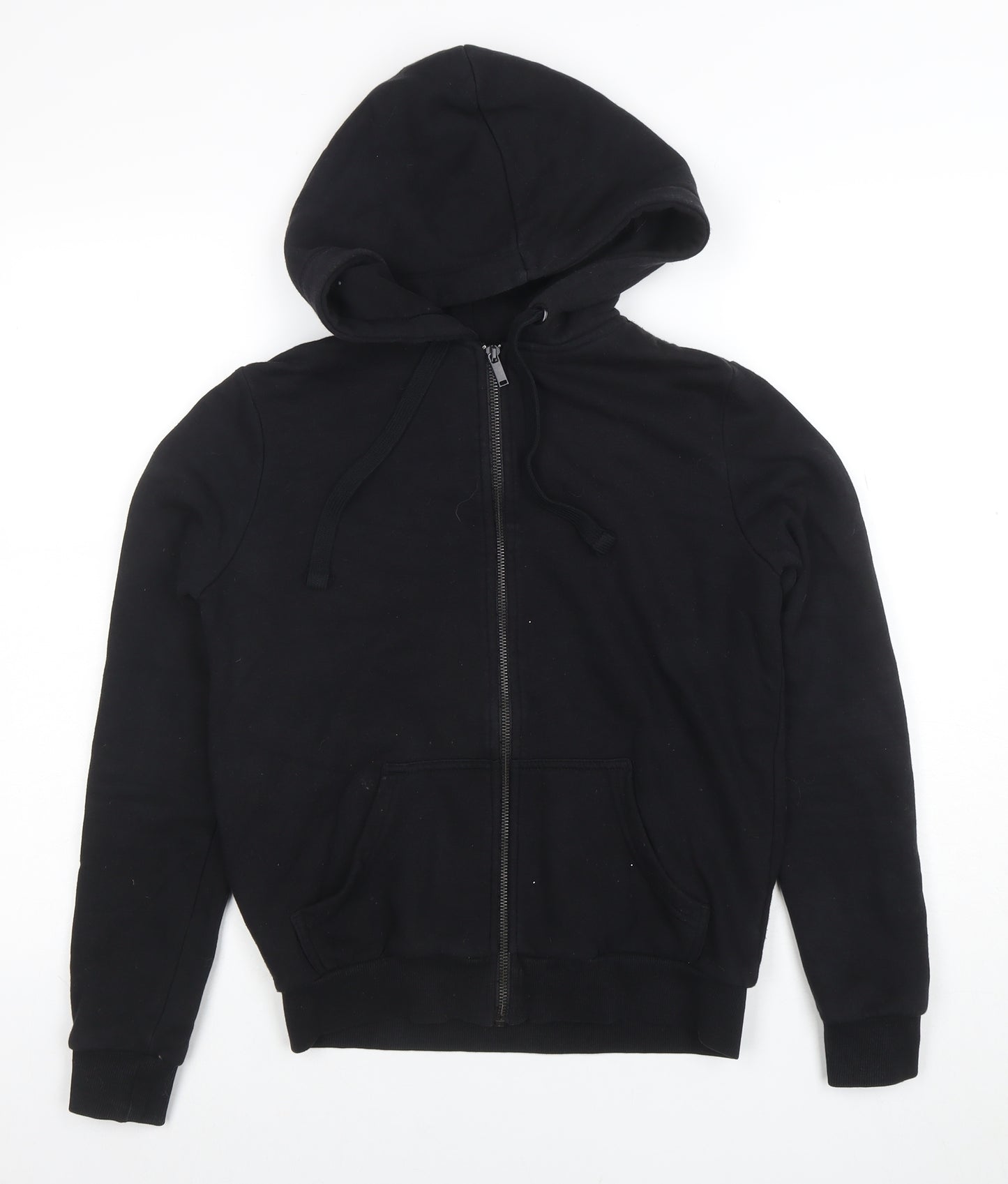 BASIC Women's Black XS Full Zip Hoodie Cotton Blend Casual