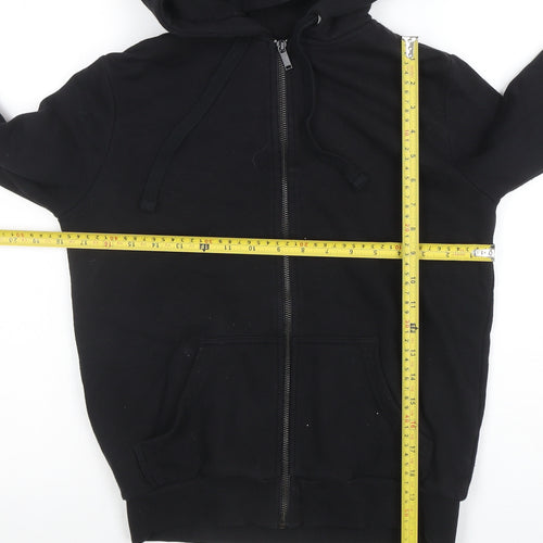 BASIC Women's Black XS Full Zip Hoodie Cotton Blend Casual