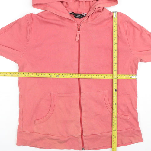Dorothy Perkins Women's Pink Full Zip Hoodie Size 14 Cotton Casual