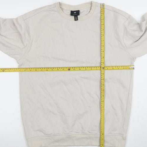 H&M Men’s Beige Relaxed Fit Crew Neck Sweatshirt Size S