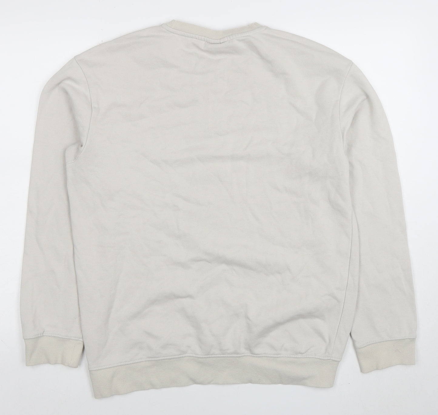 H&M Men’s Beige Relaxed Fit Crew Neck Sweatshirt Size S