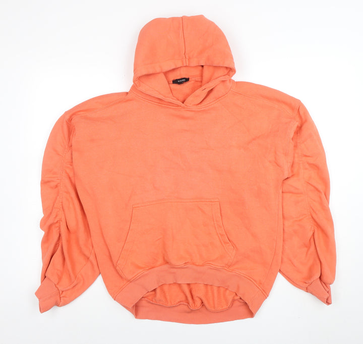 Rising Women's Orange Pullover Hoodie S/M Cotton Blend Casual