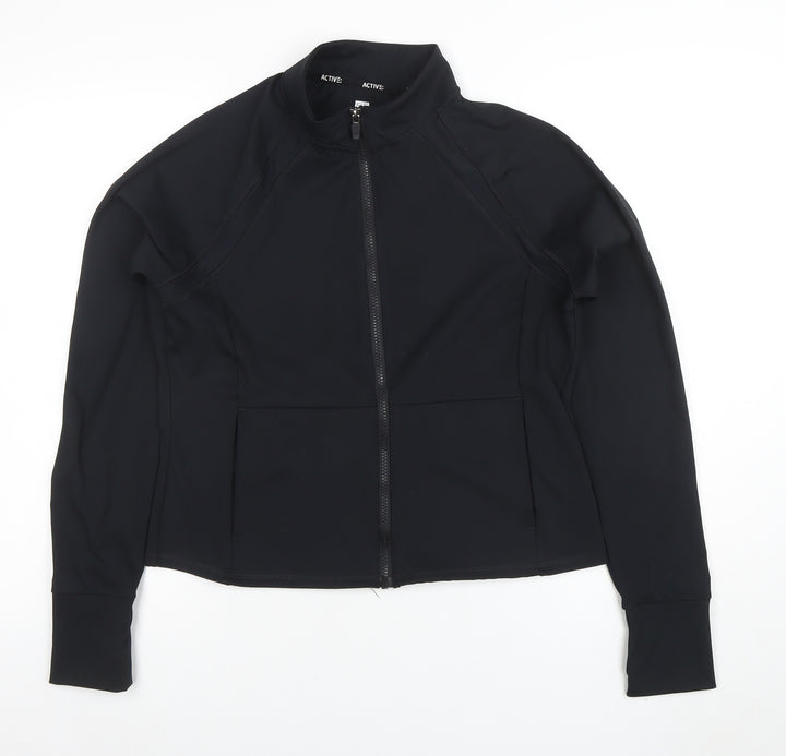 F&F Active Women’s Black Full Zip Sweatshirt Size M Quick Dry Stretch