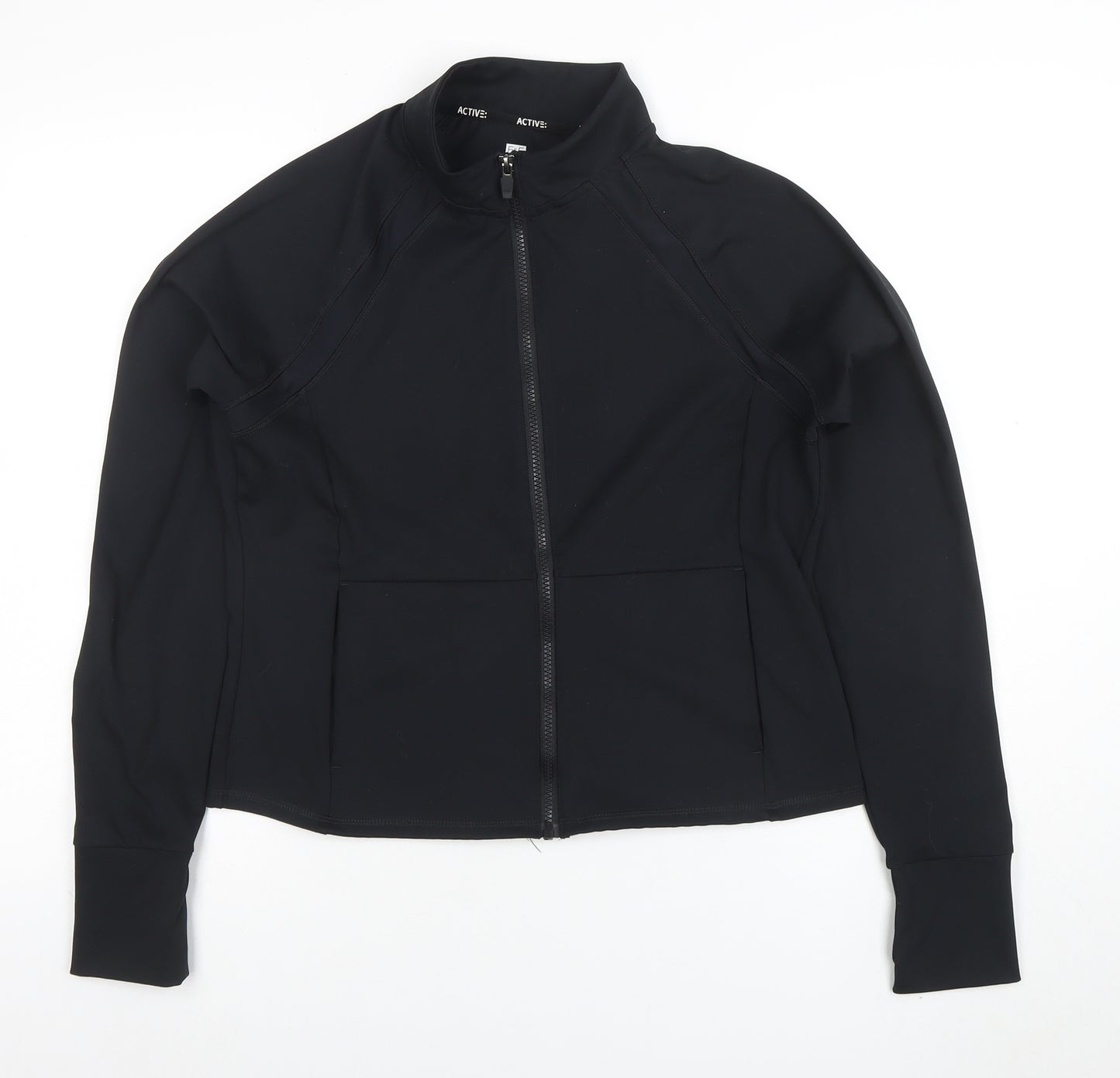 F&F Active Women’s Black Full Zip Sweatshirt Size M Quick Dry Stretch