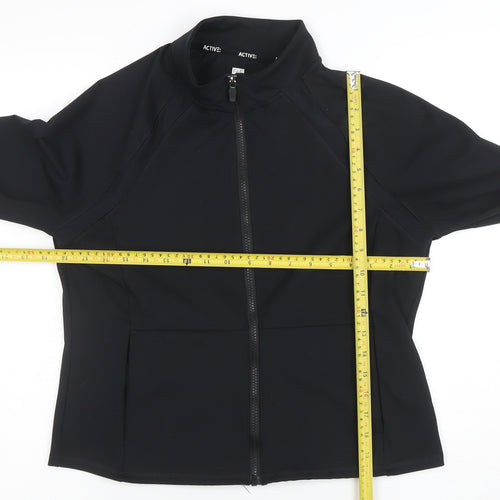 F&F Active Women’s Black Full Zip Sweatshirt Size M Quick Dry Stretch