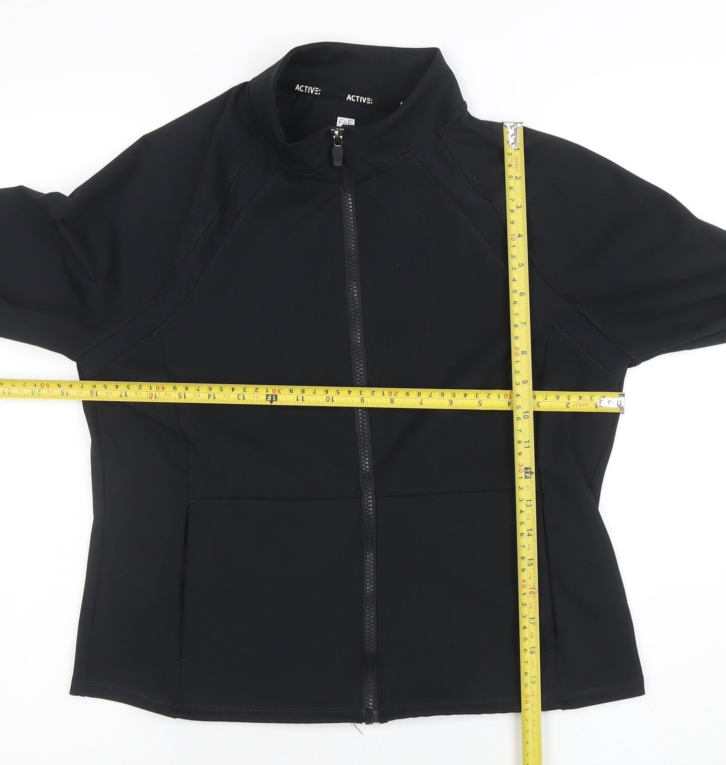 F&F Active Women’s Black Full Zip Sweatshirt Size M Quick Dry Stretch