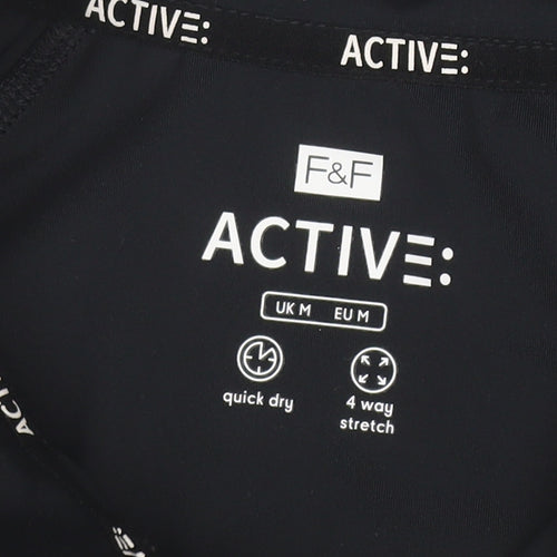 F&F Active Women’s Black Full Zip Sweatshirt Size M Quick Dry Stretch