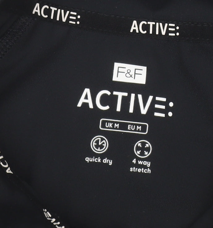 F&F Active Women’s Black Full Zip Sweatshirt Size M Quick Dry Stretch
