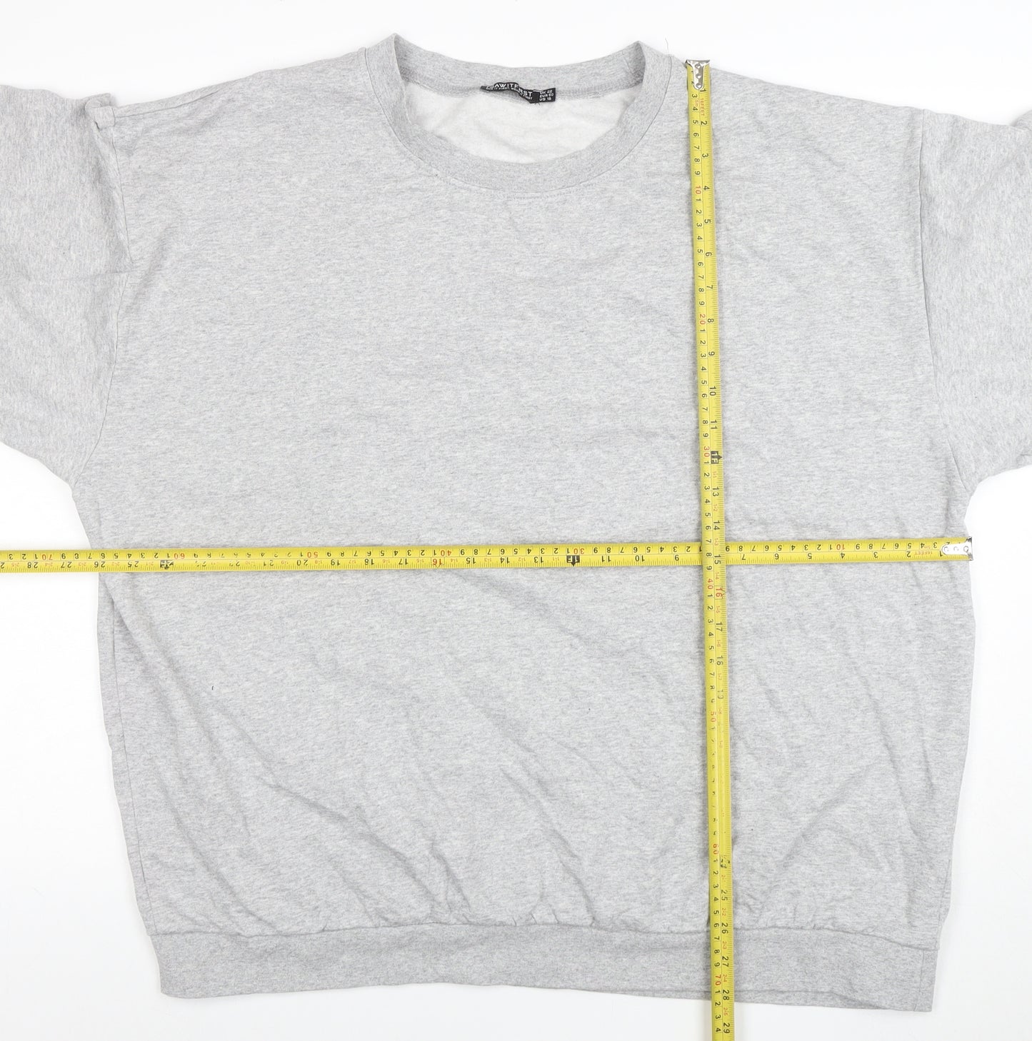 I Saw It First Women Grey Size 22 Crew Neck Pullover Sweatshirt