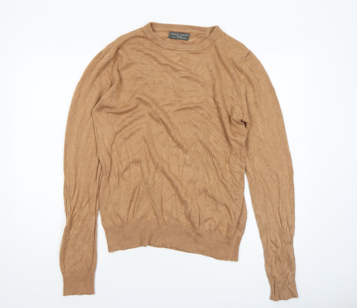 Primark Women Brown Medium Crew Neck Knit Pullover Jumper