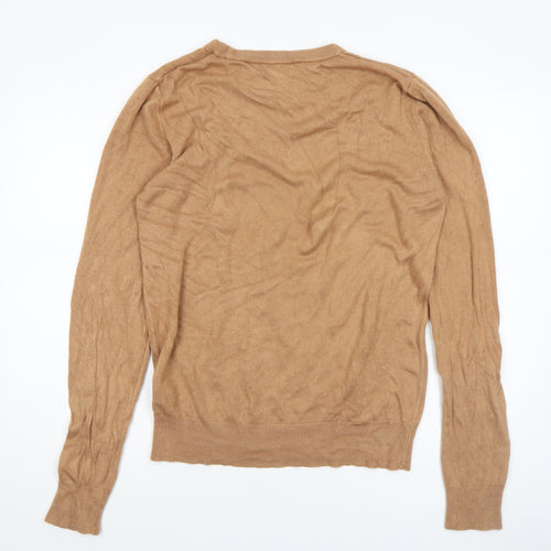 Primark Women Brown Medium Crew Neck Knit Pullover Jumper