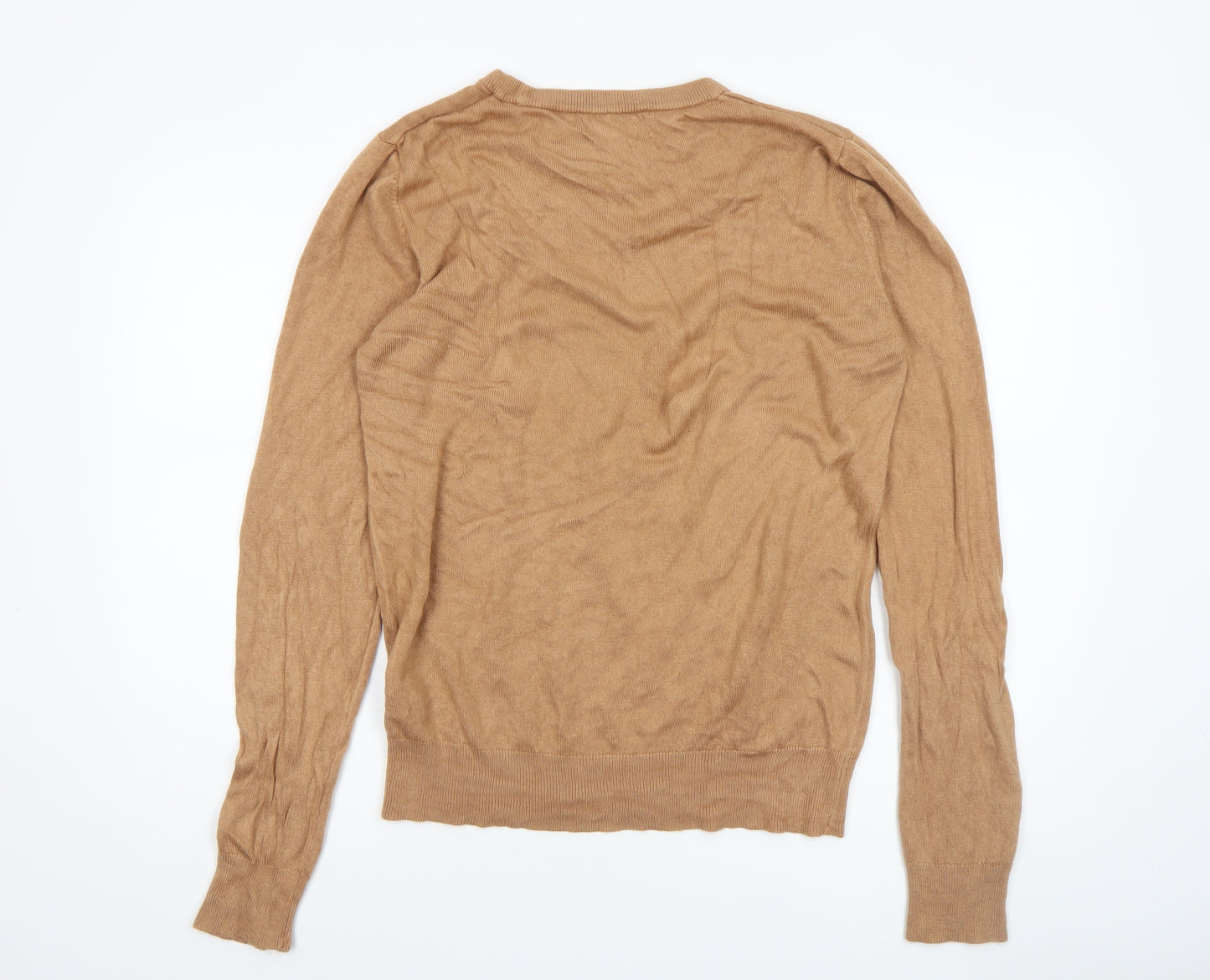 Primark Women Brown Medium Crew Neck Knit Pullover Jumper