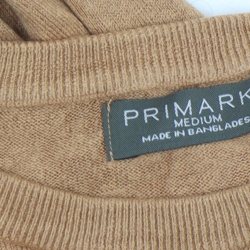 Primark Women Brown Medium Crew Neck Knit Pullover Jumper