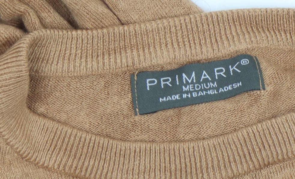 Primark Women Brown Medium Crew Neck Knit Pullover Jumper