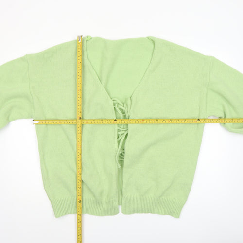SHEIN Curve Women's Green 3XL Knit V-Neck Long Sleeve Cardigan