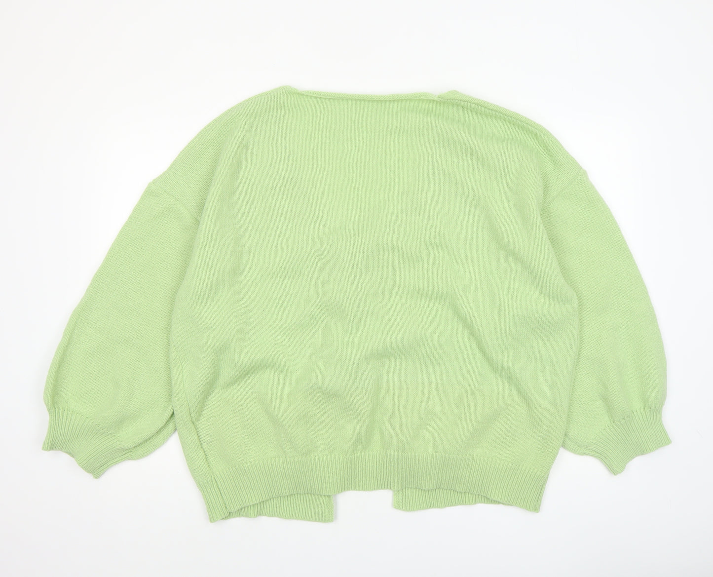 SHEIN Curve Women's Green 3XL Knit V-Neck Long Sleeve Cardigan