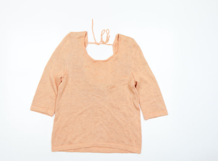 SPEND by Atte Gemzell Women’s Beige Knit 3/4 Sleeve Pullover Jumper S