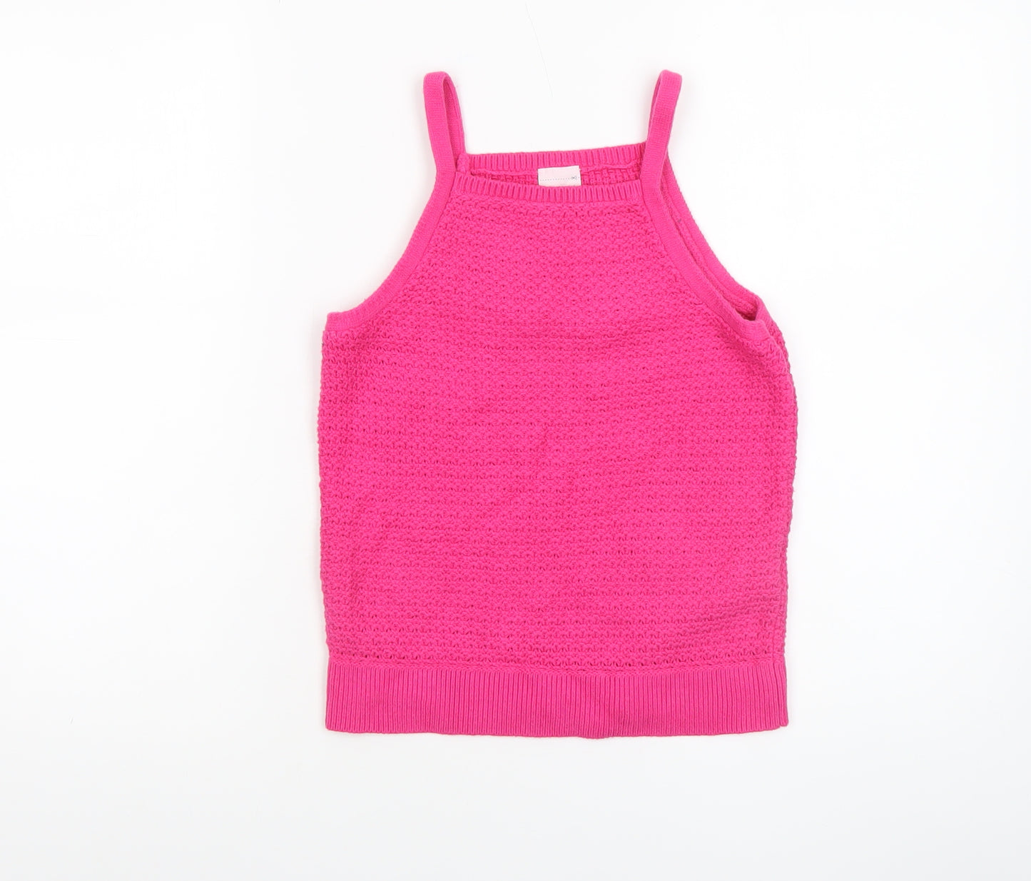 Abercrombie Kids Girls Pink Knit Halter Tank Top 15-16 Years Cotton Blend
