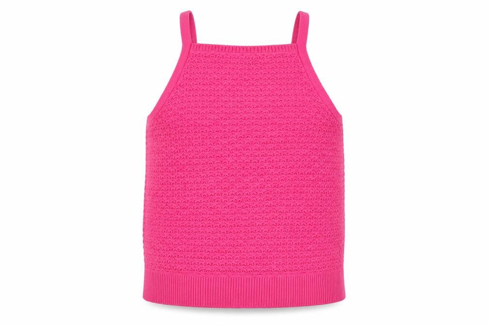 Abercrombie Kids Girls Pink Knit Halter Tank Top 15-16 Years Cotton Blend