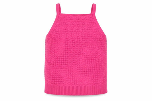 Abercrombie Kids Girls Pink Knit Halter Tank Top 15-16 Years Cotton Blend
