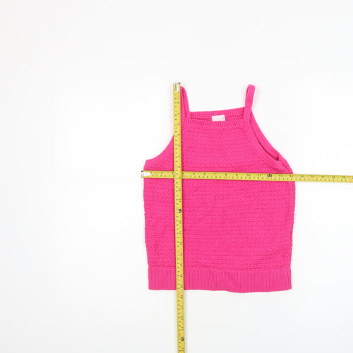 Abercrombie Kids Girls Pink Knit Halter Tank Top 15-16 Years Cotton Blend