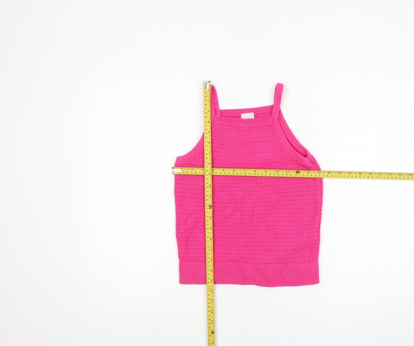 Abercrombie Kids Girls Pink Knit Halter Tank Top 15-16 Years Cotton Blend