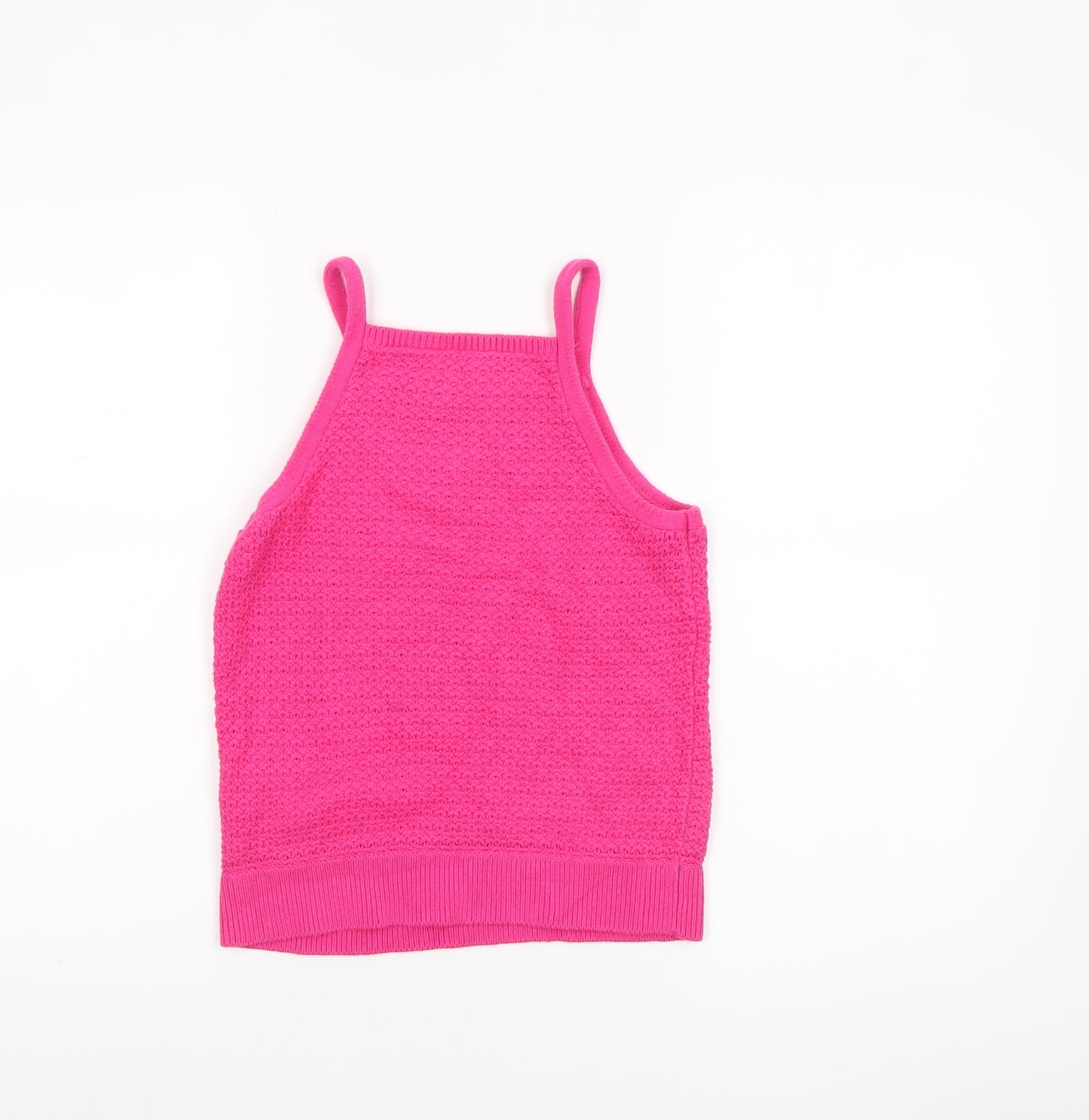 Abercrombie Kids Girls Pink Knit Halter Tank Top 15-16 Years Cotton Blend
