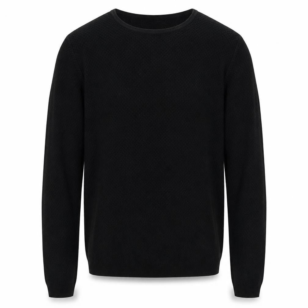 Zara Man Black Cotton Blend Men's S Crew Neck Knit Jumper