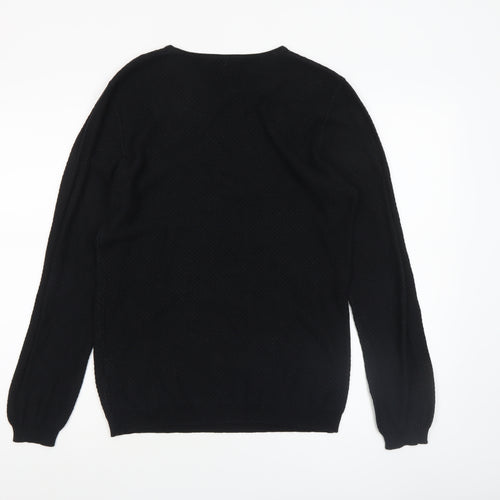 Zara Man Black Cotton Blend Men's S Crew Neck Knit Jumper