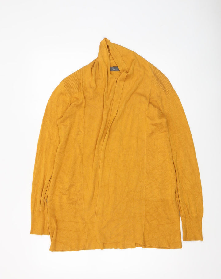 Primark Womens Yellow XS Lightweight Open Knit Cardigan
