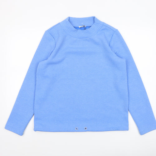 Tom Tailor Women Blue Textured Knit Pullover Sweatshirt Size S