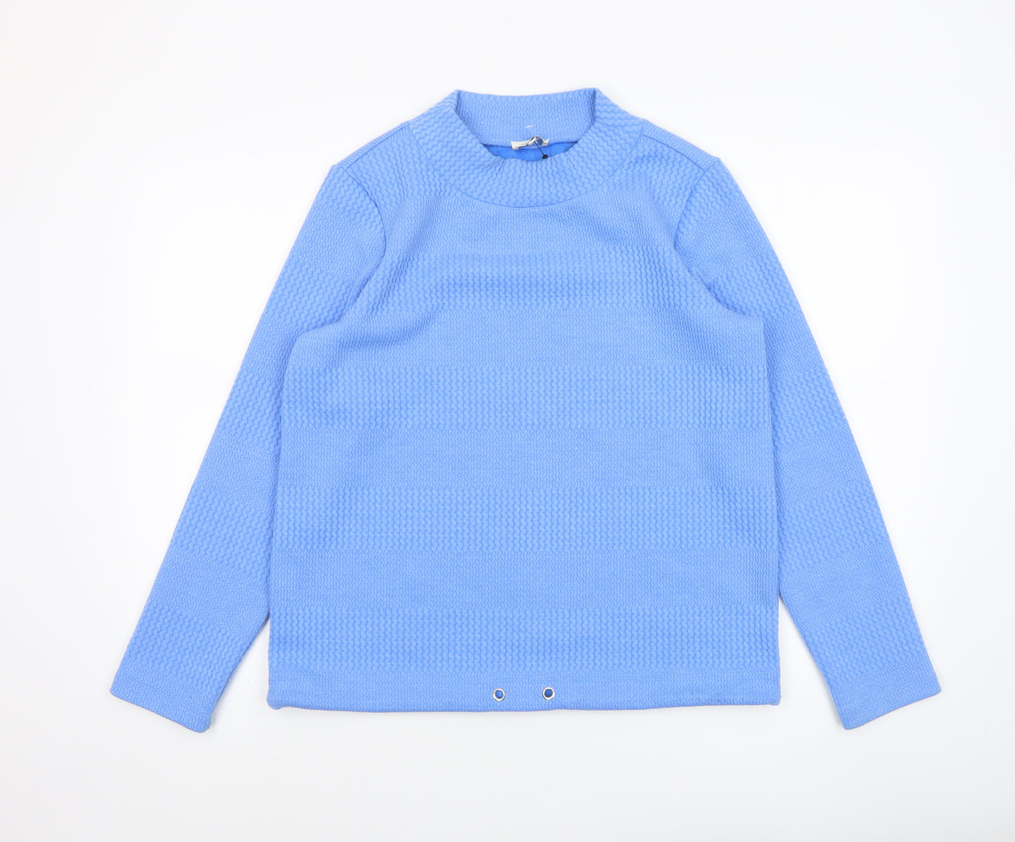 Tom Tailor Women Blue Textured Knit Pullover Sweatshirt Size S