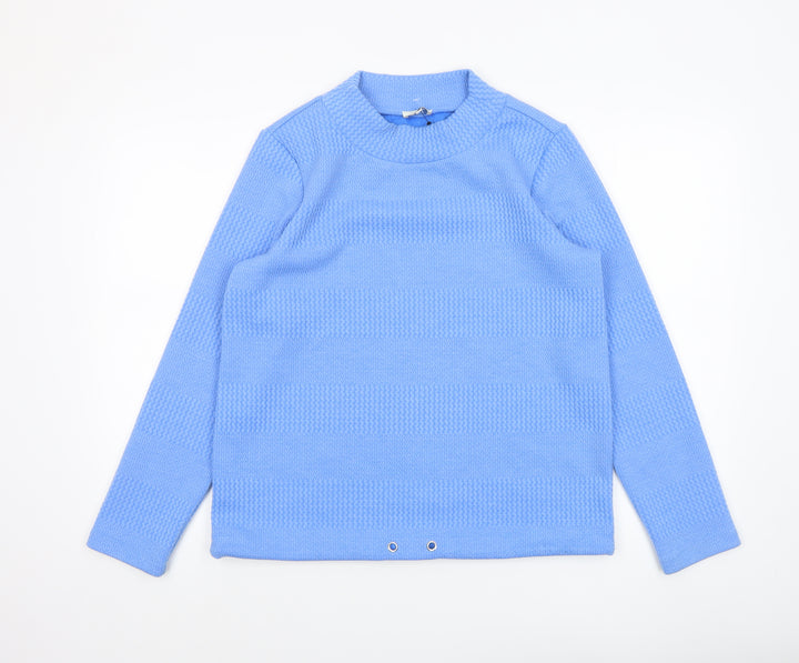 Tom Tailor Women Blue Textured Knit Pullover Sweatshirt Size S