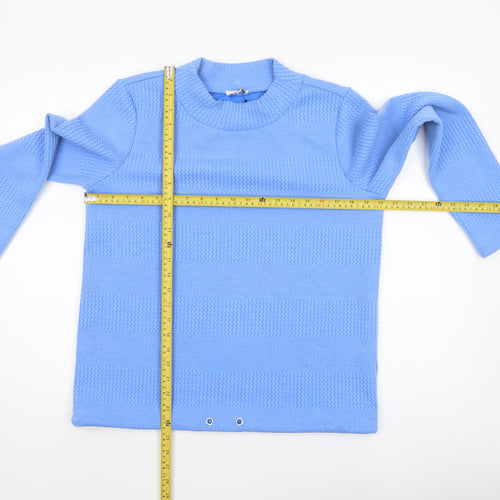 Tom Tailor Women Blue Textured Knit Pullover Sweatshirt Size S