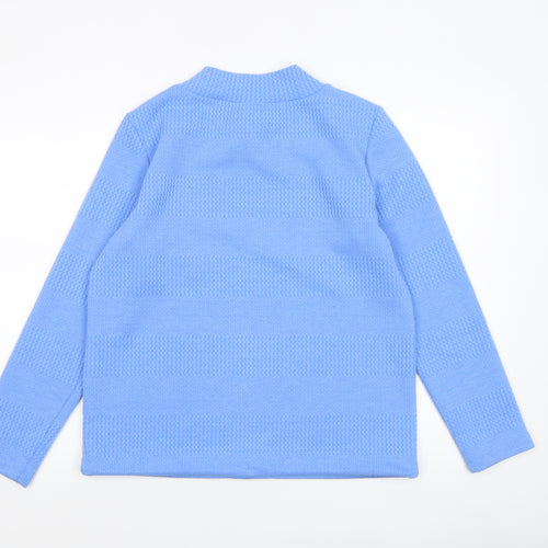 Tom Tailor Women Blue Textured Knit Pullover Sweatshirt Size S
